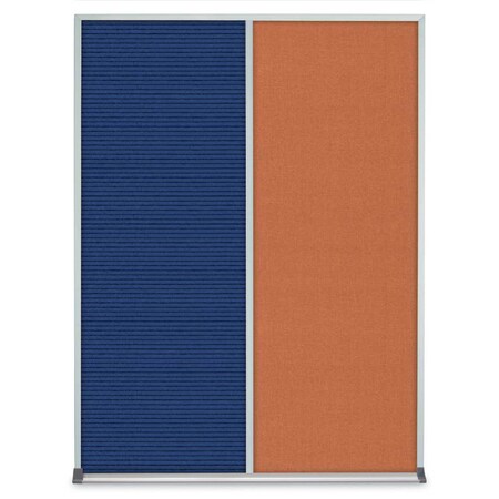 United Visual Products Single Door Radius Plus Corkboard, 36"X UV8002PLUS-SATIN-PUMICE